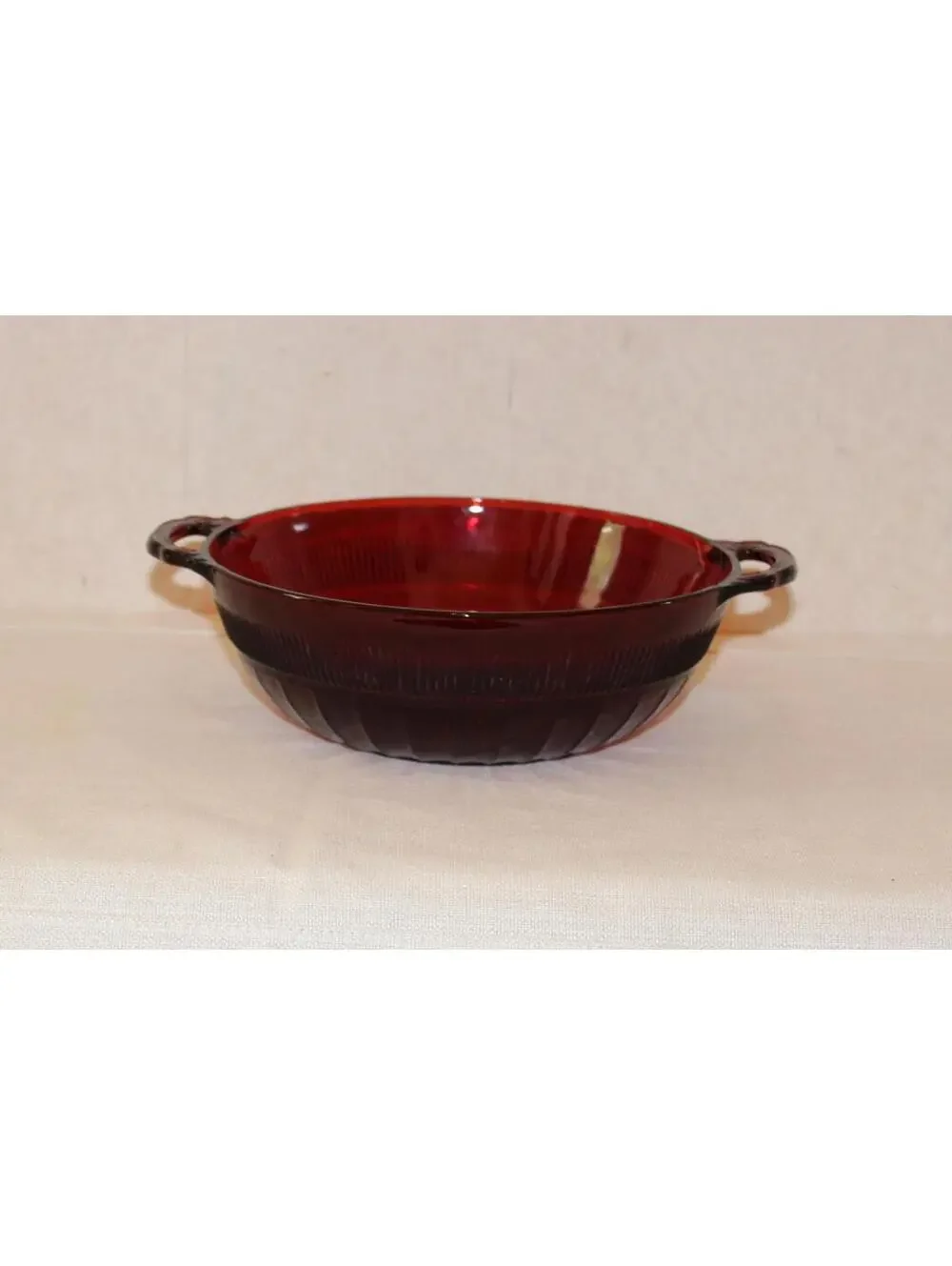 Vintage Anchor Hocking Ruby Red Coronation Large Bowl
